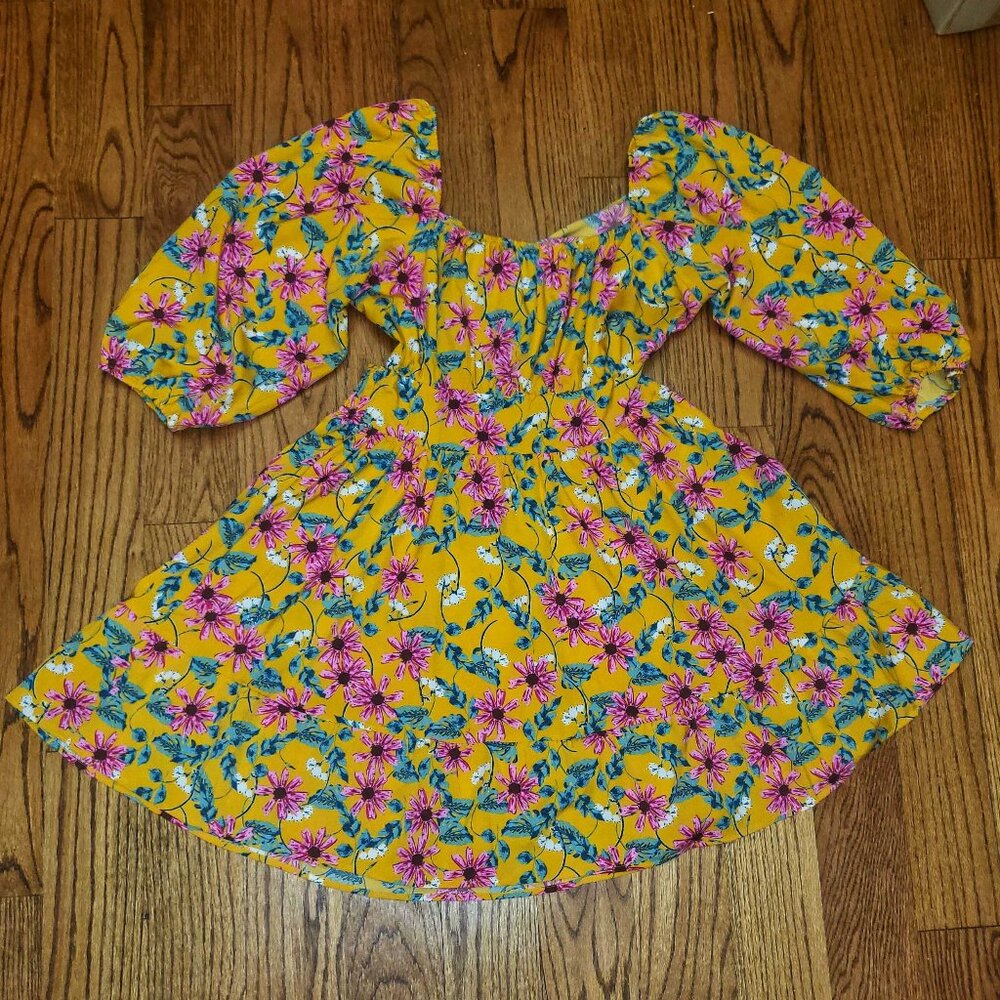 Umgee yellow floral tie back dress!